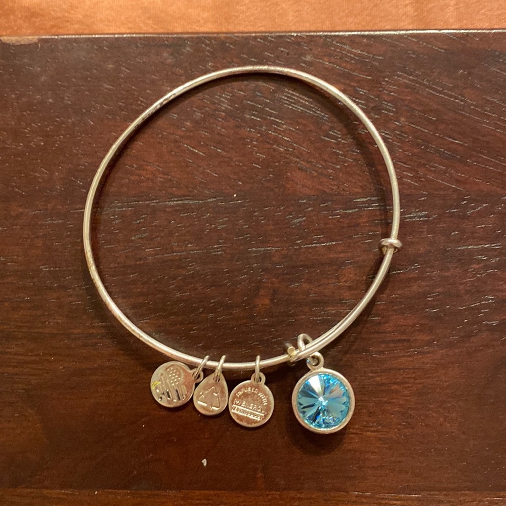 Alex and Ani bracelet with Aquamarine (March birthstone)